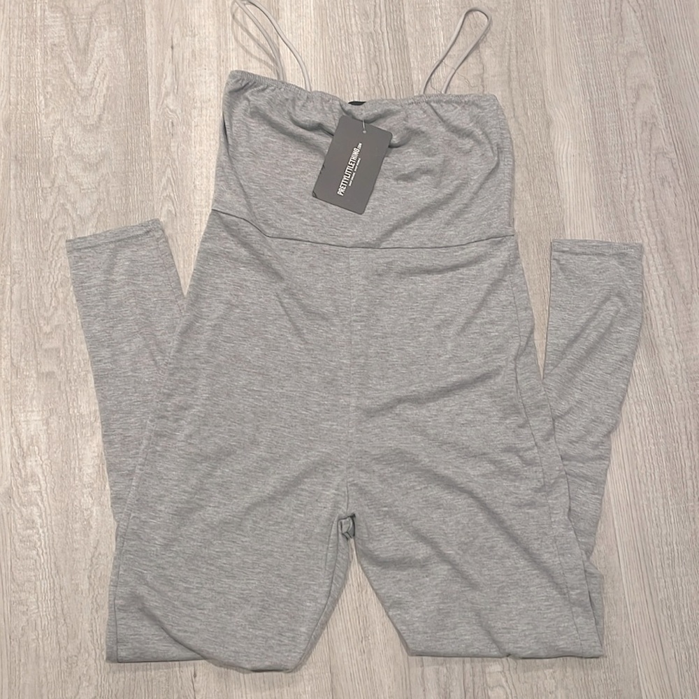 Grey Basic Strappy Jumpsuit